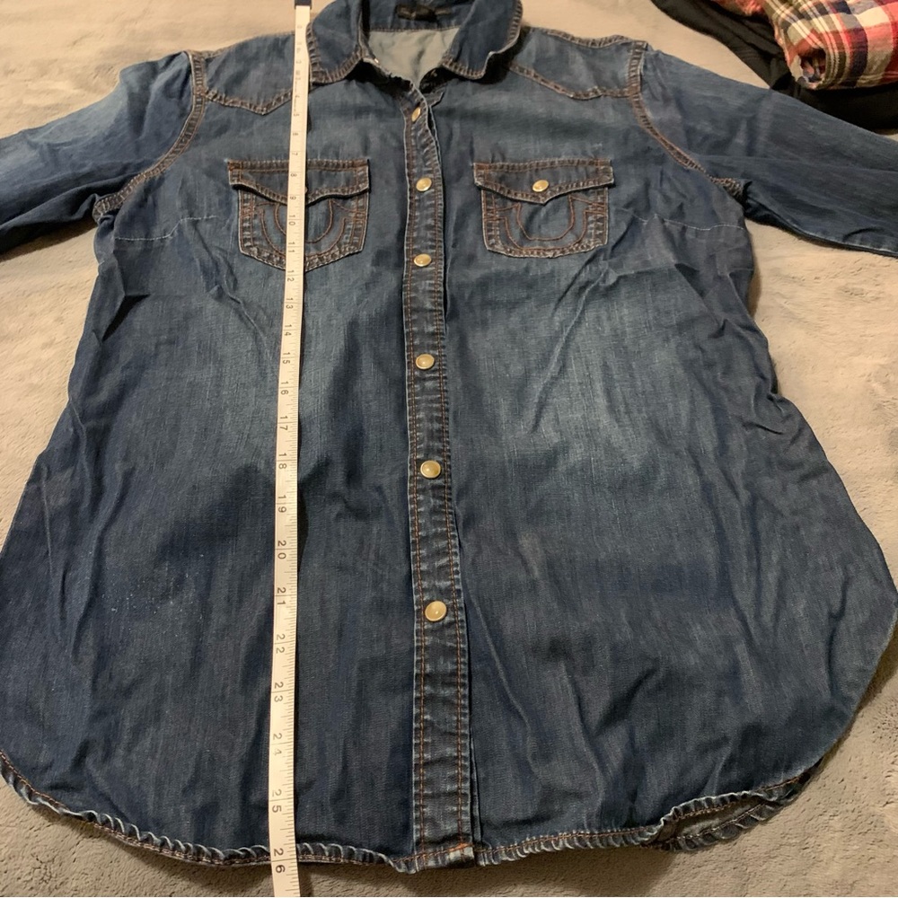 SOLD - GUC True Religion Button Up Denim Shirt - Picture 7 of 9